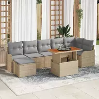 Sodo Sofų Rinkinys 8 pcs smėlio ir šviesiai pilkos spalvos