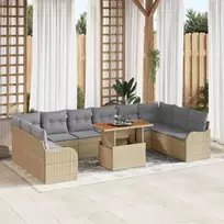 Sodo Sofų Rinkinys 11 pcs smėlio ir šviesiai pilkos spalvos