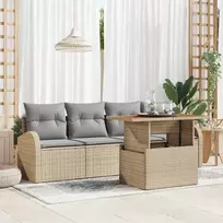 Sodo Sofų Rinkinys 5 pcs smėlio ir šviesiai pilkos spalvos