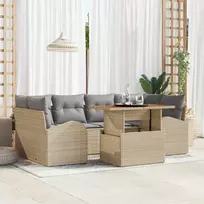 Sodo Sofų Rinkinys 7 pcs smėlio ir šviesiai pilkos spalvos