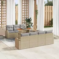Sodo Sofų Rinkinys 8 pcs smėlio ir šviesiai pilkos spalvos