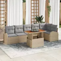Sodo Sofų Rinkinys 7 pcs smėlio ir šviesiai pilkos spalvos