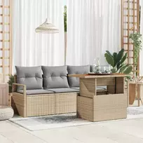 Sodo Sofų Rinkinys 5 pcs smėlio ir šviesiai pilkos spalvos