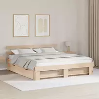 Lovos rėmas su stalčių Ruda 200 x 200 cm Kietos pušies mediena