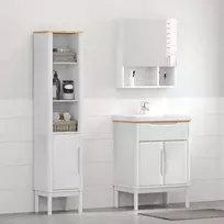Vonios baldų rinkinys FLORO 2 pcs Balta Kietas pušies medis