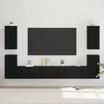 TV spintelių komplektas Juodas ąžuolas Apdirbta mediena