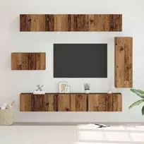 TV spintelių komplektas 8 pcs Senovinis medis Apdirbta mediena