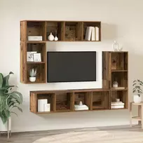 TV spintelių komplektas 4 pcs Senas medis Apdirbta mediena