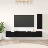 TV spintelių komplektas 4 pcs Juodas ąžuolas Apdirbta mediena