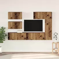 TV spintelių komplektas 6 pcs Senovinis medis Apdirbta mediena
