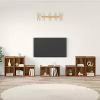 TV spintelės komplektas 8 pcs Senovinis medis Apdirbta mediena