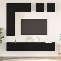 TV spintelių komplektas 8 pcs Juodas ąžuolas Apdirbta mediena