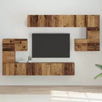 TV spintelių komplektas 10 pcs Senovinis medis Apdirbta mediena