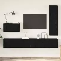 TV spintelių komplektas 4 pcs Juodas ąžuolas Apdirbta mediena