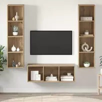 TV spintelių komplektas 3 pcs Amatininkų ąžuolas