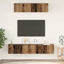 TV spintelių komplektas 4 pcs Senovinis medis Apdirbta mediena