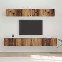 TV spintelių komplektas 5 pcs Senovinis medis Apdirbta mediena