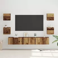 TV spintelių komplektas 7 pcs Senovinis medis Apdirbta mediena