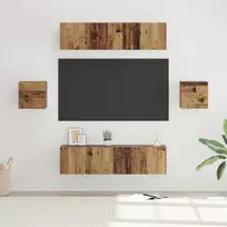 TV spintelių komplektas 6 pcs Senovinis medis Apdirbta mediena