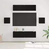 TV spintelių komplektas 6 pcs Juodas ąžuolas Apdirbta mediena