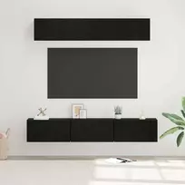 TV spintelių komplektas 5 pcs Juodas ąžuolas Apdirbta mediena