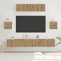 TV spintelių komplektas 7 pcs Amatininkų ąžuolas