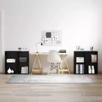 TV spintelių komplektas 4 pcs Juodas ąžuolas 37 x 37 x 72 cm