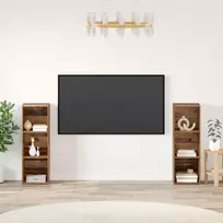 TV spintelių komplektas 2 pcs Senovinis medis 107 x 35 x 37 cm