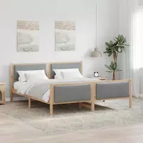 Lovos rėmas su galvūgalio Šviesiai pilka 180 x 200 cm audinys