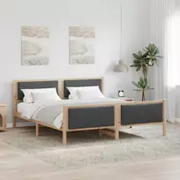 Lovos rėmas su galvūgalio Tamsiai pilka 180 x 200 cm audinys