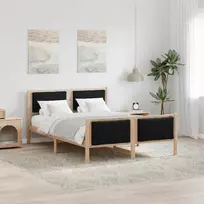 Lovos rėmas su galvūgalio Juoda 160 x 200 cm audinys