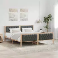 Lovos rėmas Tamsiai pilka 180 x 200 cm Kietos pušies mediena
