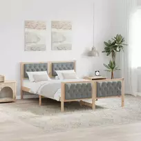 Lovos rėmas Šviesiai pilka 150 x 200 cm Kietos pušies mediena