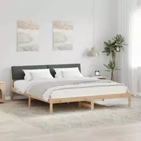 Lovos rėmas ruda ir tamsiai pilka 180 x 200 cm Pušies masyvas