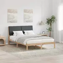 Lovos rėmas ruda ir tamsiai pilka 150 x 200 cm Pušies masyvas