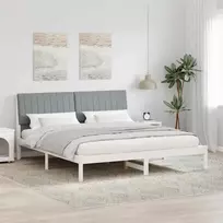 Lovos rėmas Šviesiai pilka 180 x 200 cm Kietos pušies mediena