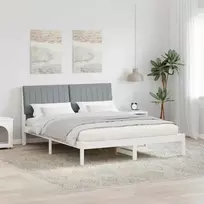 Lovos rėmas Balta 160 x 200 cm Kietos pušies mediena