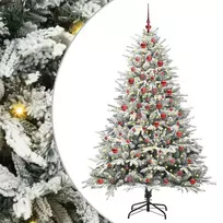 Dirbtinis iš anksto apšviestas Kalėdų medelis su kamuoliukų rinkiniu