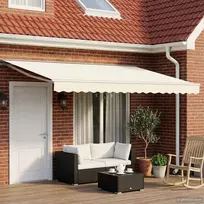 Elektrinė ištraukiama pavėsinė Kremas ir balta 4 × 3 m