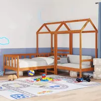 Dieninė lova Vaško Ruda 90 x 200 cm Tvirtas pušies medis