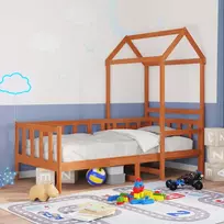 Dieninė lova 2 pcs Vaško ruda Kietos pušies mediena