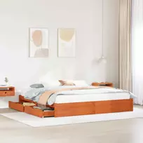 Lovos rėmas Vaško ruda 200 x 200 cm Kietas pušies medis