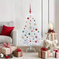 Dirbtinė Sulankstoma Kalėdų Eglutė Balta 120 cm PVC ir plienas
