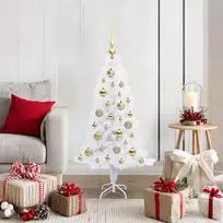 Dirbtinė Kalėdų eglutė su 150 LED Balta 120 cm PVC ir plienas