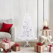 Dirbtinė Kalėdų eglutė su 150 LED Balta 120 cm PVC ir plienas