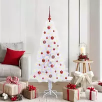 Dirbtinė Kalėdų eglutė su 150 LED Balta 150 cm PVC ir plienas