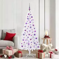 Dirbtinė Kalėdų eglutė su 300 LED Balta 180 cm PVC ir Plienas