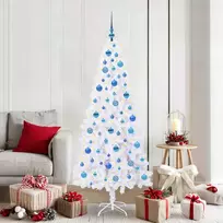 Dirbtinė Kalėdų eglutė su 300 LED Balta 180 cm PVC ir Plienas
