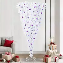 Dirbtinė Kalėdų eglutė su 300 LED Balta 240 cm PVC ir plienas