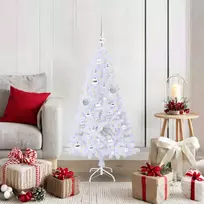 Dirbtinė Kalėdų eglutė su 150 LED Balta 120 cm PVC ir Plienas